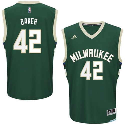 Mens Adidas Milwaukee Bucks 42 Vin Baker Swingman Green Road NBA Jersey